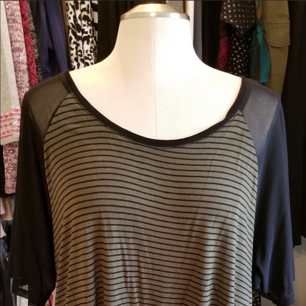 Torrid size 4 green striped with mesh